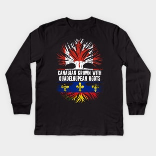 Canadian Grown with Guadeloupean Roots Canada Flag Kids Long Sleeve T-Shirt